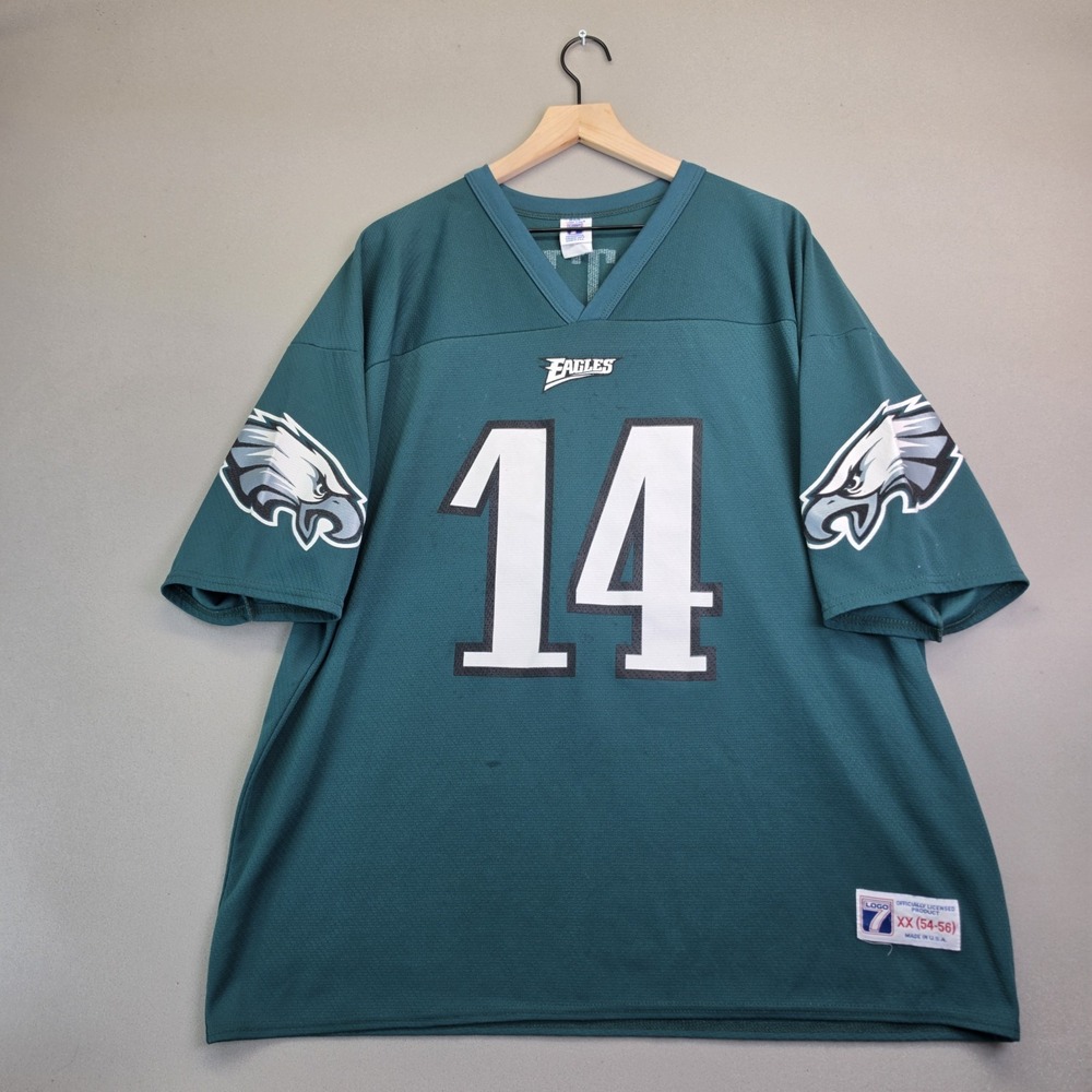 Vintage Logo 7 Philadelphia Eagles Ty Detmer 14 Jersey Men 2XL Green NFL 90s USA